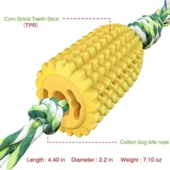 Chery Life Dog Chew Toys For Aggressive Chewers, Tough Durable Squeaky Interactive Dog Toys, Puppy Teeth Chew Corn Stick Toy