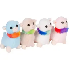 PixieCrush Plush Stuffed Llama Mommy Toy with 4 Babies  in her Tummy for kids