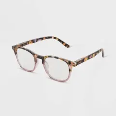 Women's Gloss Plastic Flat Top Blue Light Filtering Reading Glasses - Universal Thread&trade; Tortoise