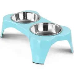 Gibson Home Bow Wow Meow 3 Piece Elevated Pet Bowl Dinner Set