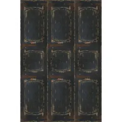 6" Double Sided Door Canvas Room Divider Black - Oriental Furniture