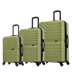InUSA Aurum Lightweight Hardside Spinner 3pc Luggage Set - Green