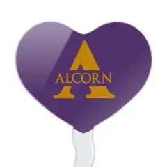 NCAA Alcorn Primary Logo Heart Love Cupcake Picks Toppers Decoration Set of 6