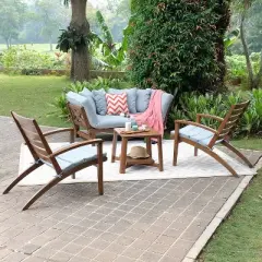 Cambridge Casual Westlake Convertible Mahogany Outdoor Patio Daybed with Cushion