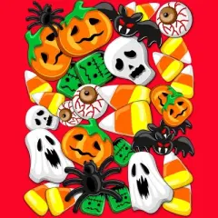 Women's Design By Humans Halloween Spooky Candies Party By BluedarkArt Racerback Tank Top