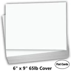 Hamilco Blank Index Cards 6" x 9" Card Stock 65lb Cover White Cardstock Paper - 100 Pack