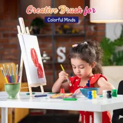 4E's Novelty 12Pcs Kids Paint Brushes, Thick Paint Tools for Kids for Arts and Crafts