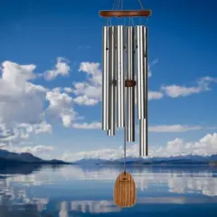 Woodstock Wind Chimes Signature Collection, Affirmation Chime, 25'' Virtues Silver Wind Chime AFVSB