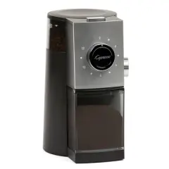 Capresso Coffee Disk Burr Grinder Grind Select &ndash; Black/Silver 597.04": 15 Settings, Espresso & Coffee Bean Grinder