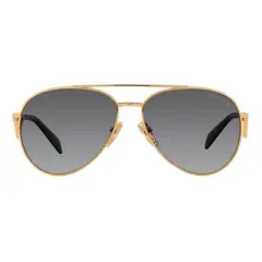 Prada PR 73ZS 5AK5W1 Womens Aviator Polarized Sunglasses Gold 58mm
