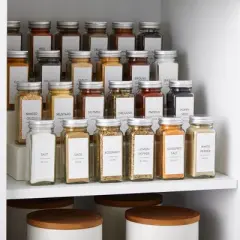 Talented Kitchen 140 Spice Labels Stickers, Preprinted White Minimalist Spice Jar Labels for Herbs Seasonings, Kitchen Spice Rack Pantry Organization