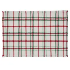 Saro Lifestyle Plaid Placemat, 13"x19" Oblong, Red/Green (Set of 4)