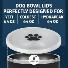 Impresa 2 Pack 8 Silicone Lids for Yeti Dog Bowl, for Coldest & for Hydrapeak Dog Bowl 64oz