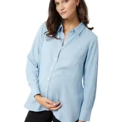 Maternity Ingrid & Isabel Classic Chambray Shirt Blue
