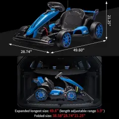 24V Children's Electric Drift Kart, Outdoor Ride-on Toy with Adjustable Seat and Variable Speed Mode, EVA Silent Wheels