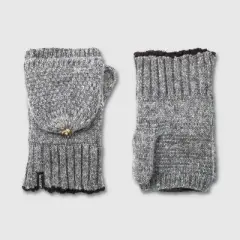 Isotoner Adult Recycled Knit Flip Top Mittens - Gray