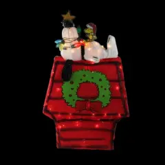 Northlight Lighted Snoopy on Dog House Outdoor Christmas Decoration - 18" - Clear Lights