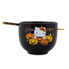 Silver Buffalo Sanrio Hello Kitty Pumpkins 20-Ounce Ramen Bowl and Chopstick Set