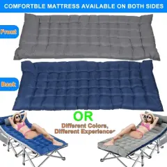 Folding Camping Cot with Pillow, 75" x 28" Heavy Duty Folding Bed Cot with Carry Bag for Traveling Camp Office
