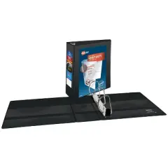 Avery Heavy-Duty View 3 Ring Binders, 4" One Touch Slant Rings, 2 Black Binders (79874)