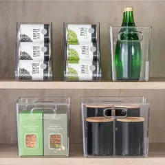 mDesign Plastic Kitchen Pantry Storage Organizer Container Bin - 2 Pack - Clear