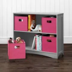 5pc Kids' Horizontal Bookcase Set with 4 Bins - RiverRidge Home