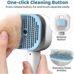 BABYYER Cat Steam Brush，3 In 1 combs for indoor cats，pet steam brush for shedding,Dog shedding for Long and Short Hair Dogs and Cats Pet Grooming