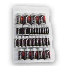 Impecca Alkaline Batteries 39 Variety Pack AA-20 / AAA-8 / C-5 / D-4 / 9Volt-2 (39-Cells)