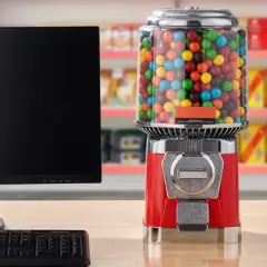 VEVOR Gumball Machine for Kids, 16"H Home Candy Vending Machine, PC Round Gumball Dispenser, Bubble Gum Machine for Game Stores