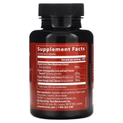 Real Mushrooms RealClarity, Mushrooms + Herbs, 60 Capsules