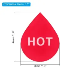 Unique Bargains Acrylic Decor Drop Shape Self Stick Hot/Cold Water Label