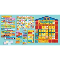 Scholastic Teaching Solutions All-In-One Schoolhouse Calendar Bulletin Board Set, 2 Sets