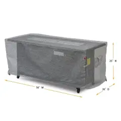 Summerset Shield Platinum 3-Layer Polyester Water Resistant Outdoor Fire Table Cover, Grey Melange