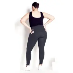 Women's Plus Size Supima&reg; High Rise Legging Charcoal - average | AVENUE LEISURE
