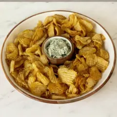 Jeanne Fitz Wood + White Collection 15" Acacia Wood Chip and Dip Serving Bowl