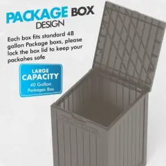 Sersper 48 Gallon Multi-Purpose Lockable Trash, Storage & Parcel Drop Box, Waterproof Resin, Brown (6 Pack)