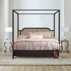 Melanie Wood and Metal Canopy Bed Oiled Bronze - Hillsdale Furniture