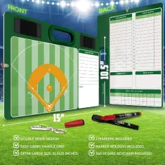 SCRIBBLEDO Baseball Dry Erase Board for Coaches 15"x10.5" with 2 Markers