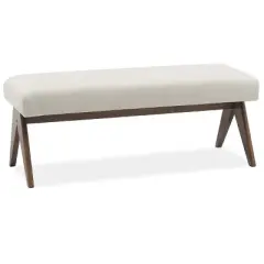 Morgan 47.2" Wide Benches Upholstered Seat and Back With Upside Down "V" shape design Solid Wood Legs-Maison Boucle