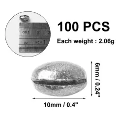Unique Bargains Oval Design Saltwater Freshwater Lead Egg Fishing Sinkers 0.4" x 0.24" 100 Pcs