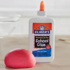 Elmer's 7.625oz Washable School Glue - White: Non-Toxic Liquid Glue for Paper, Clear Elmer's Glue Bottle