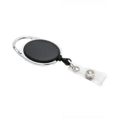 SICURIX Quick Clip Oval ID Badge Reel, Black, Pack of 6