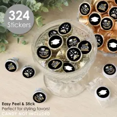 Big Dot of Happiness Law School Grad - Future Lawyer Graduation Party Small Round Candy Stickers - Party Favor Labels - 324 Count