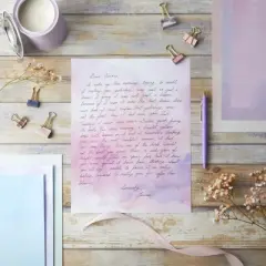Paper Junkie 96 Sheets Watercolor Stationery Decorative Paper, Double Sided, 8.5x11 - Colored Pastel Printer Paper for Invitations