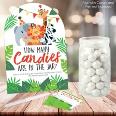 Big Dot of Happiness Jungle Party Animals - How Many Candies Safari Zoo Animal Birthday Party or Baby Shower Candy Guessing Game