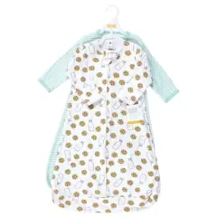 Hudson Baby Cotton Long-Sleeve Wearable Sleeping Bag, Sack, Blanket, Mint Milk Cookies Long Sleeve