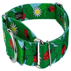 Country Brook Petz 1 1/2 Inch Ladybug Picnic Martingale Dog Collar