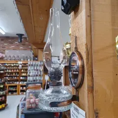 Lehman's Oil Lamp with Reflector - Securely Mounts to Wall or Free Stands, Indoor Kerosene or Oil Lantern, 12" with Reflector, Chimney and Wick