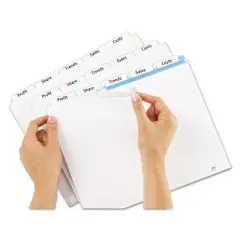 Avery Print & Apply Clear Label Dividers w/White Tabs 5-Tab Letter 5 Sets 11436