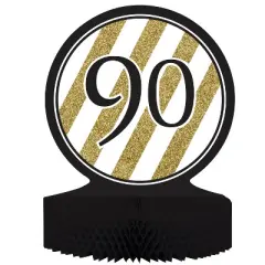 90th Birthday Party Decorations Kit Black/Gold
